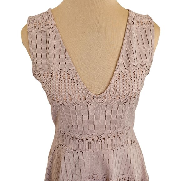 BCBGMaxazria Light Pink Eyelet Sleeveless Mini Dress Sz XS - Picture 2 of 9